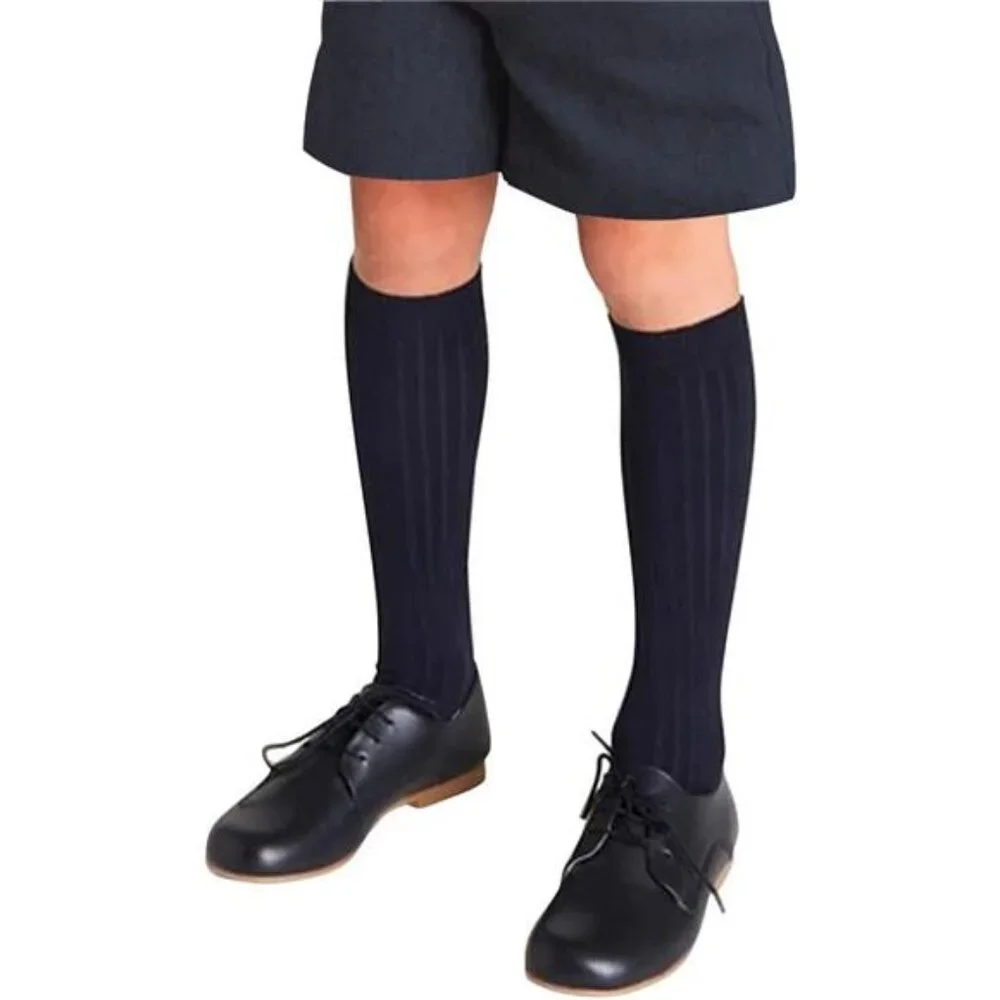 3 Packs‎ Unisex Black Soft Knee High School Uniform Socks for Boys and Girls